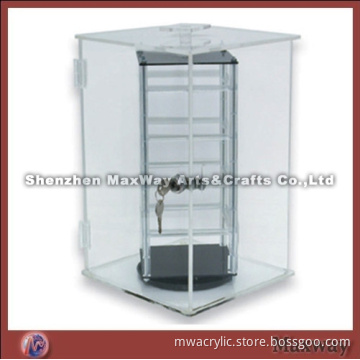 Acrylic Revolving Transparent Ear Nail/Pin/Earbob/Pendants/Earrings Display Holder/Showcase with Loc
